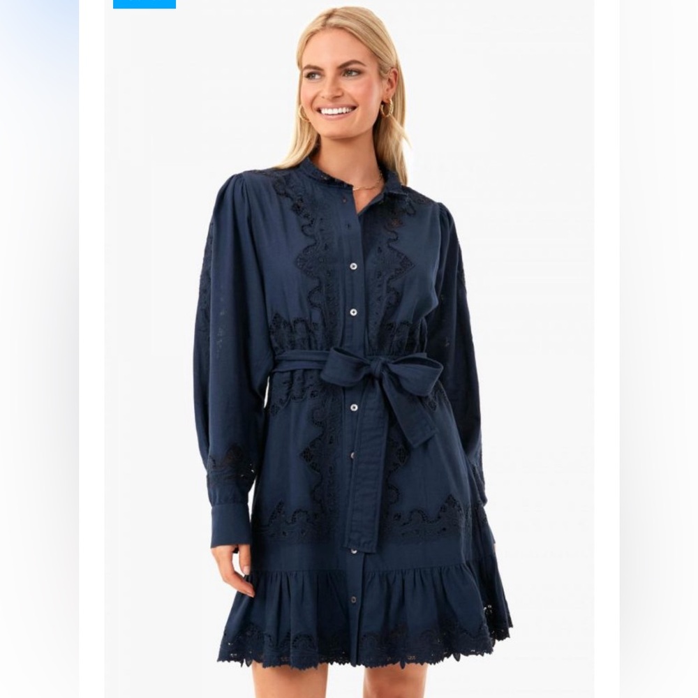 Sea New York Anita eyelet long sleeve button down dress . Size 4, NWT.